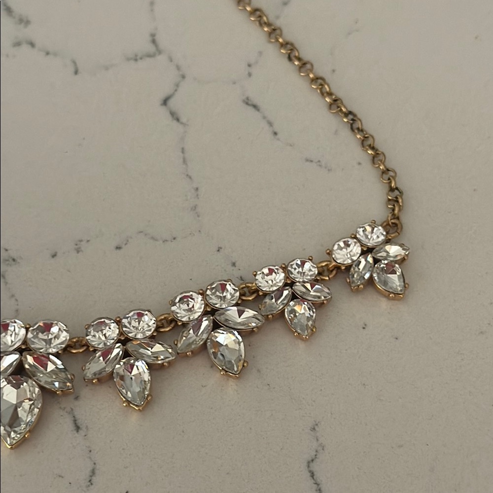 J. Crew Women's Fashion Jewelry Gold Crystal Necklace OS EUC - Picture 6 of 11